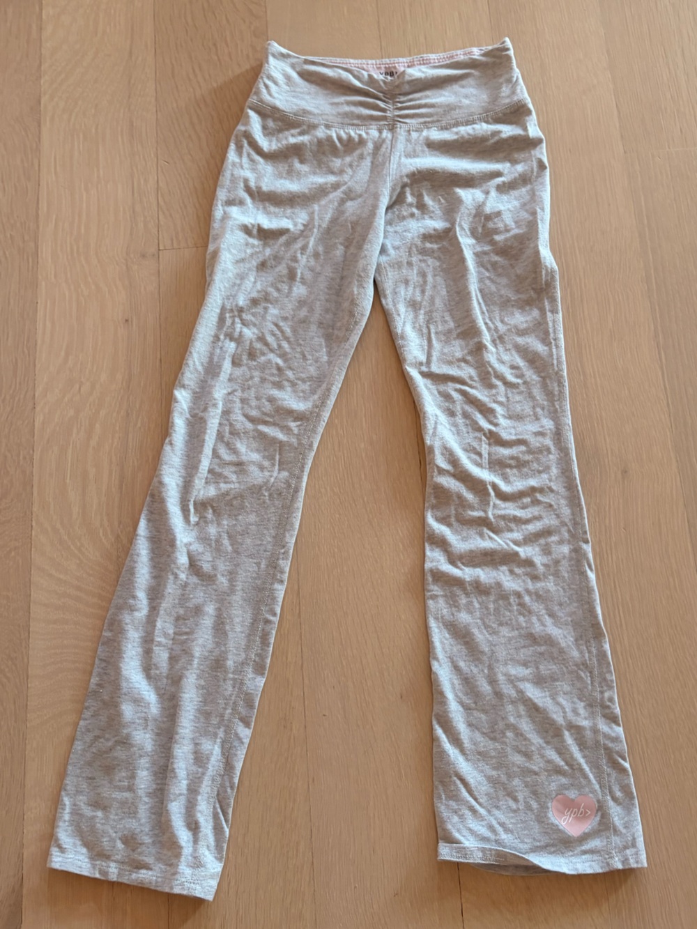 Abercrombie Kids Light Gray & Pale Pink Leggings (11/12)